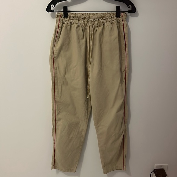 Xirena Tan Drawstring Side Stripe Pants - Picture 1 of 7